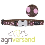 Hundehalsband rosa Spots/braun von RedDingo (Gr: S-M)