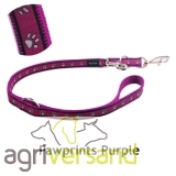 Hundeleine Pawprints-Purple von RedDingo (Gr: M-L)