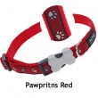 Hundehalsband Pawprints-Red von RedDingo (Gr: M)