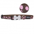 Hundehalsband rosa Spots/braun von RedDingo (Gr: S-M)